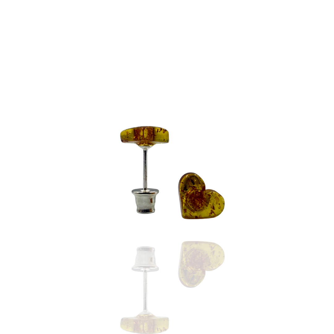 Silver-plated amber earings