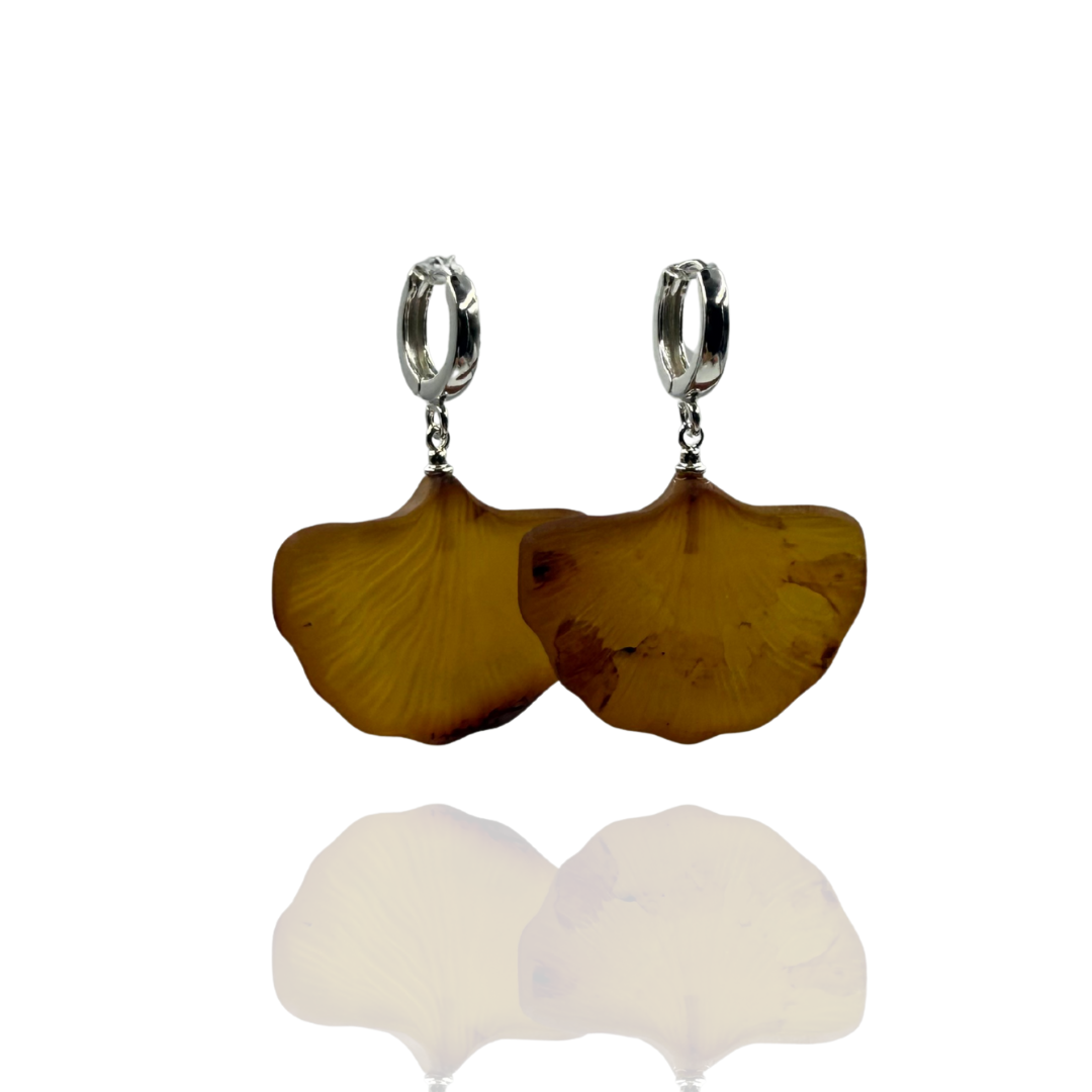 Sterling silver amber earrings
