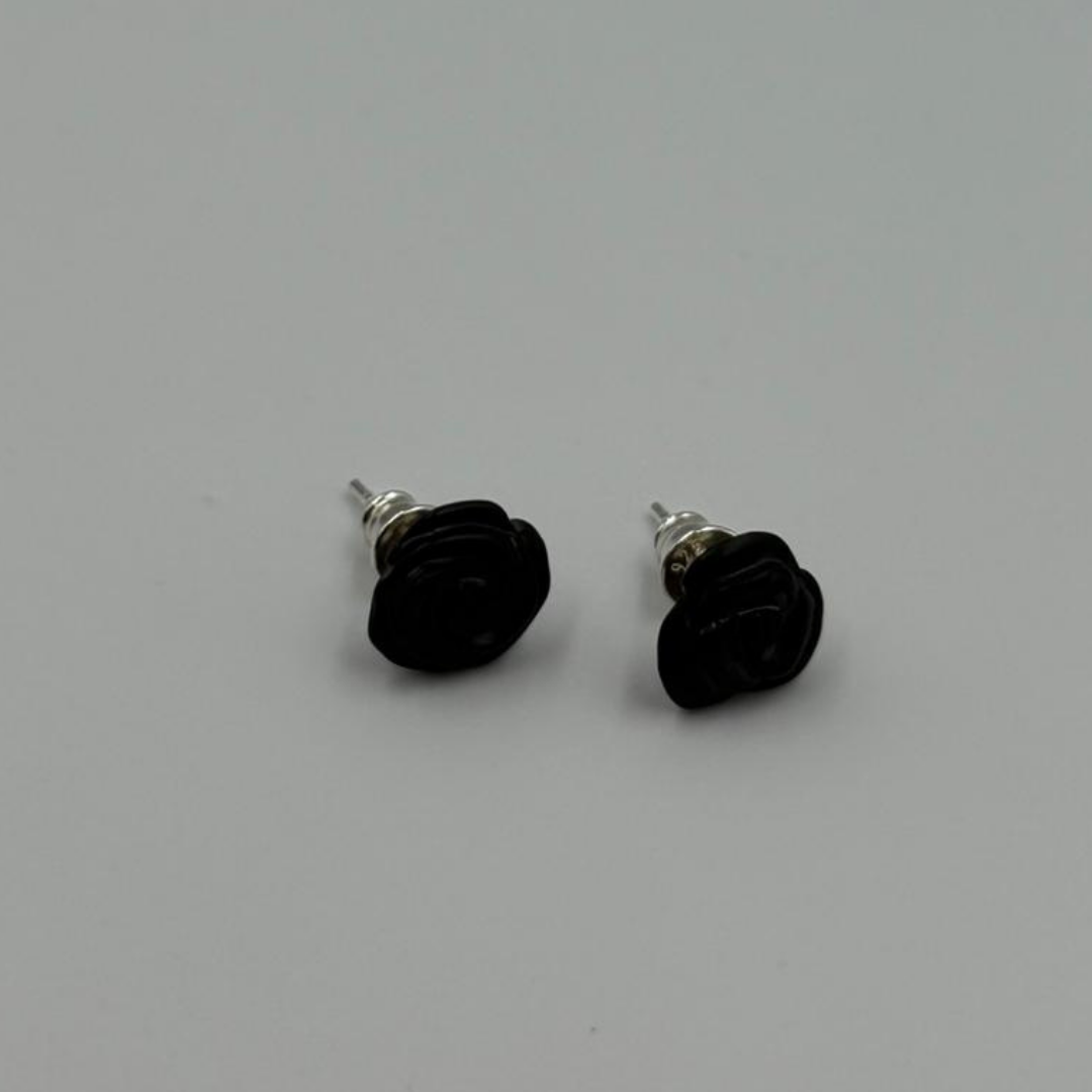Silver-plated amber earings