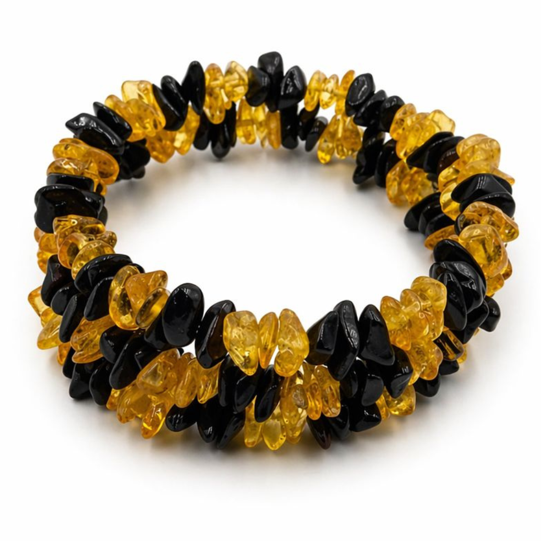 Snake style amber bracelet