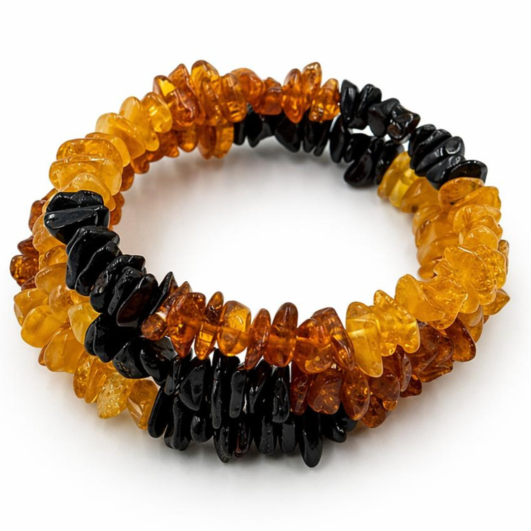 Snake style amber bracelet