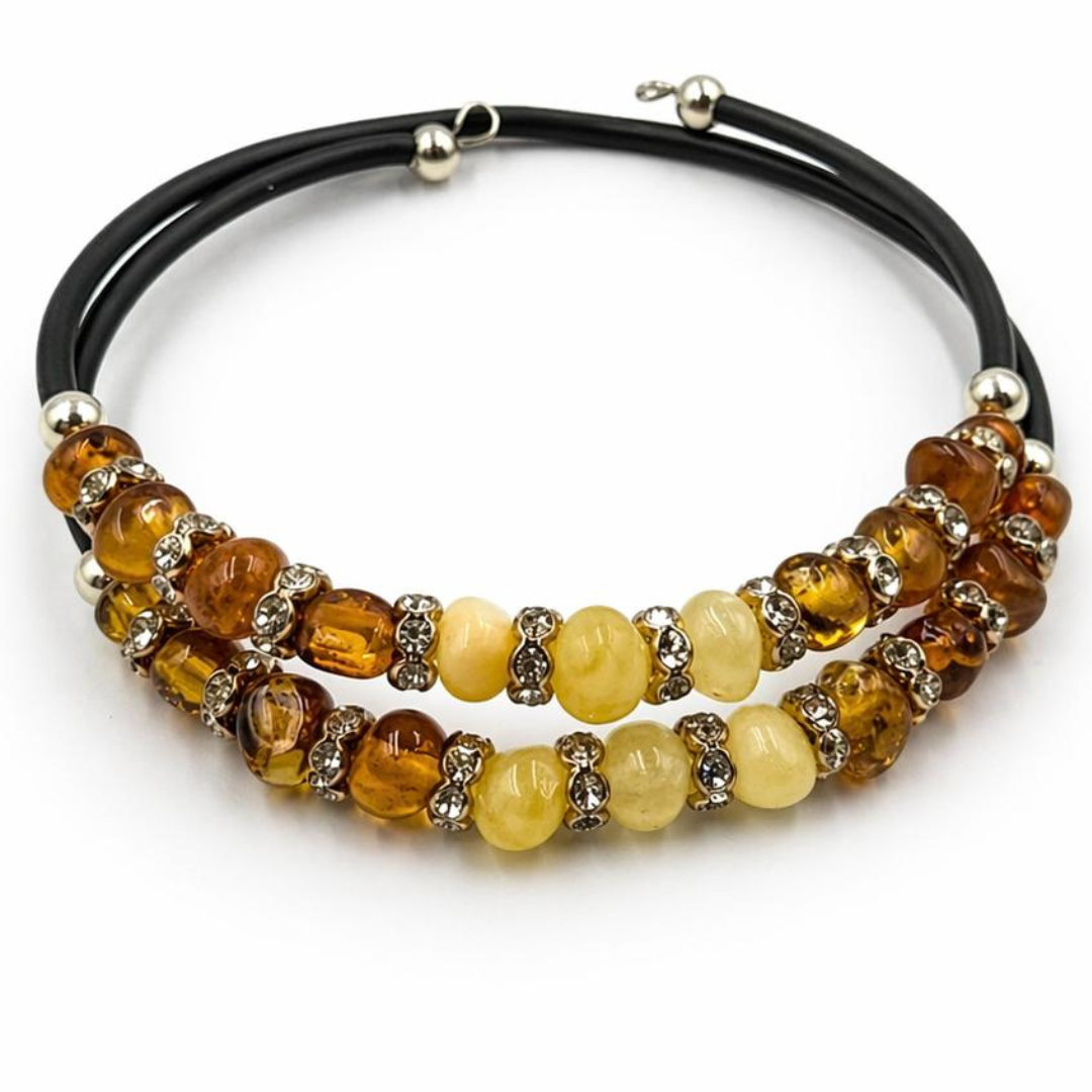 Snake style amber bracelet