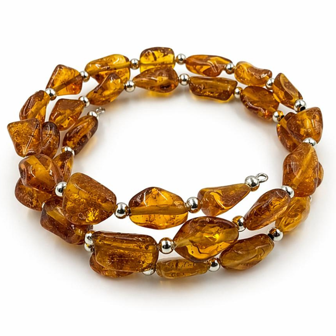 Snake style amber bracelet