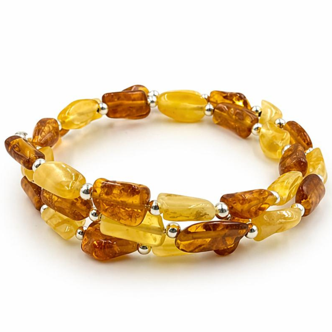 Snake style amber bracelet