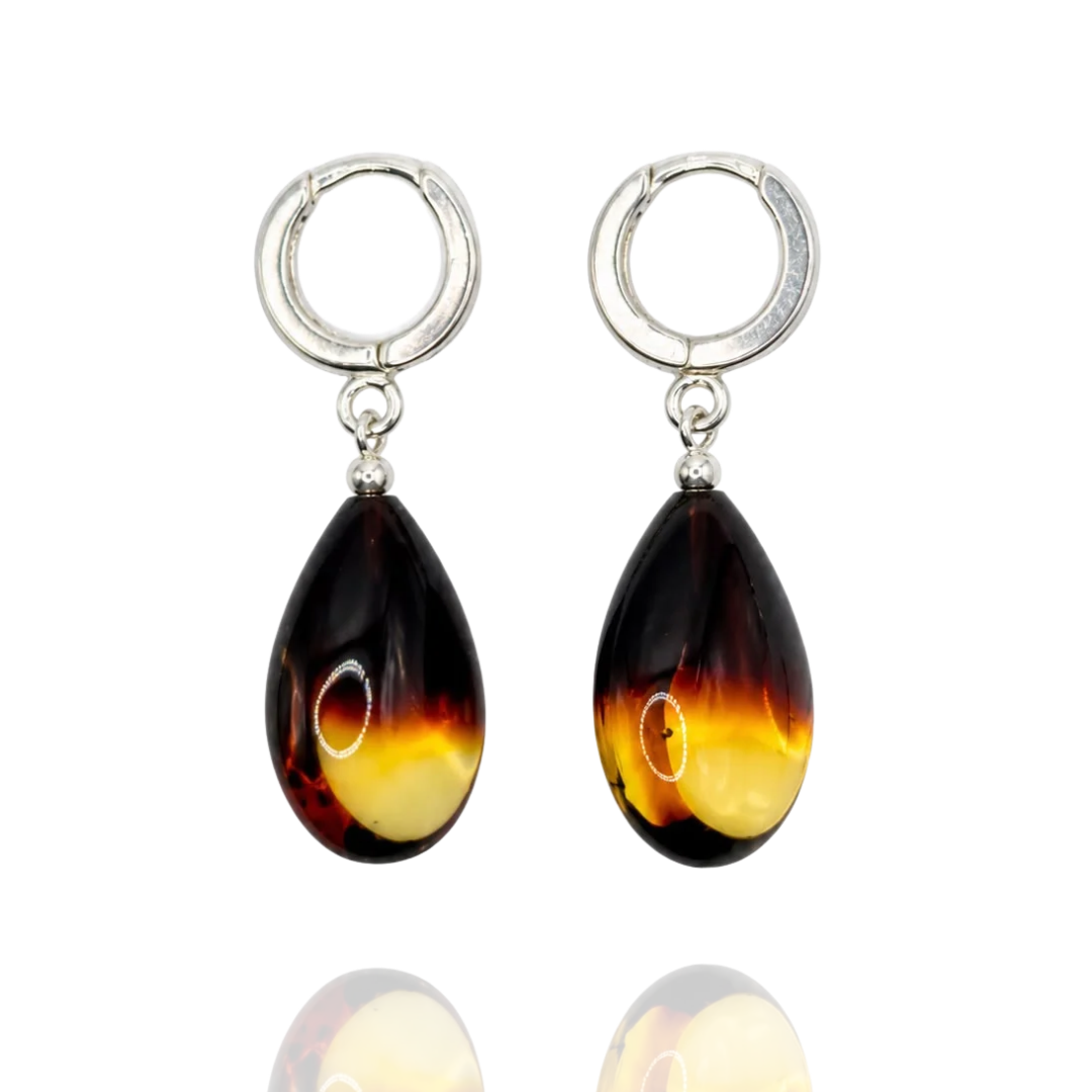 Gradient 925 Sterling Silver Amber Drop Earrings