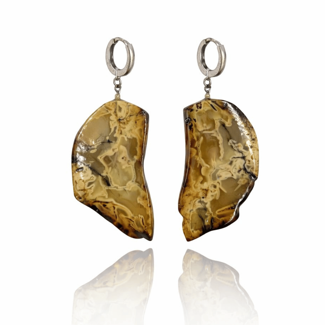 Sterling silver amber earrings