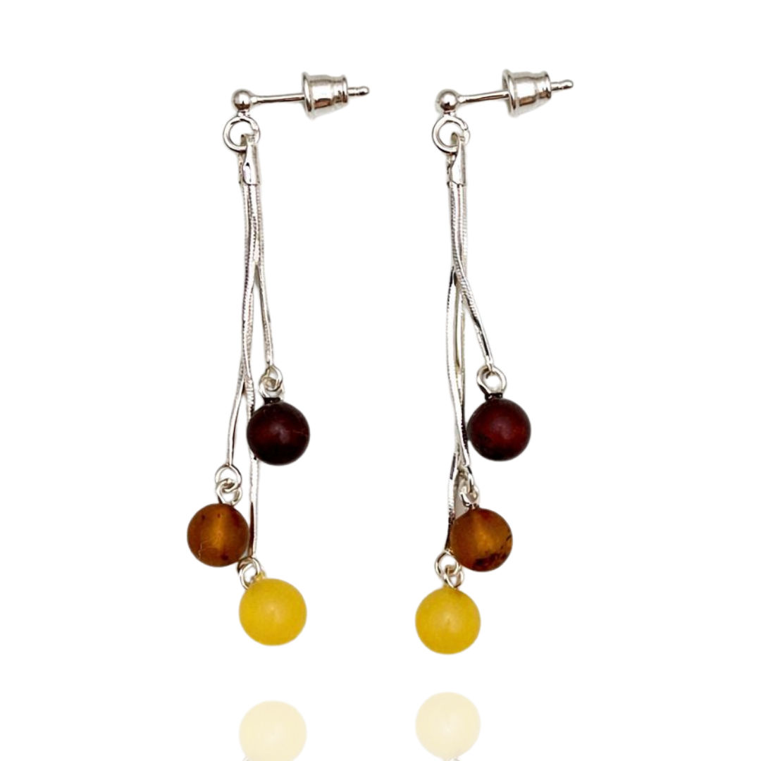 Sterling silver amber earrings