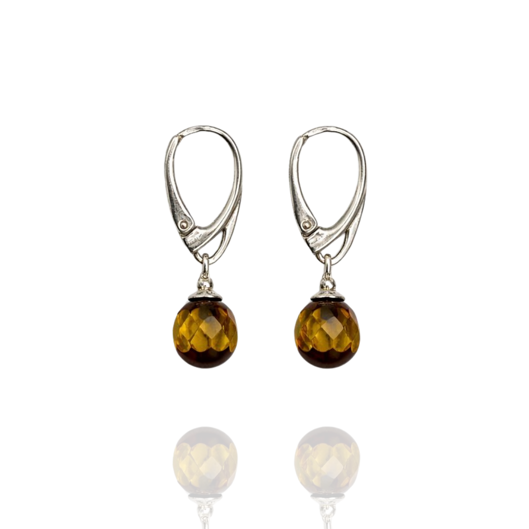 Sterling silver amber earrings