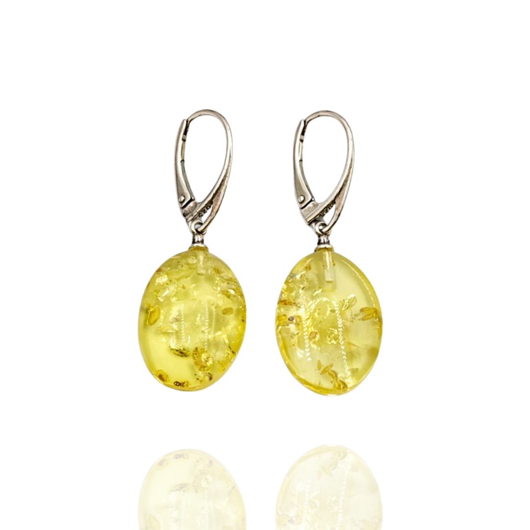 Sterling silver amber earrings
