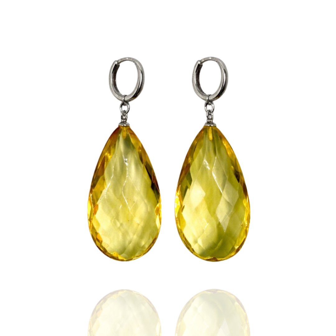 Sterling silver amber earrings