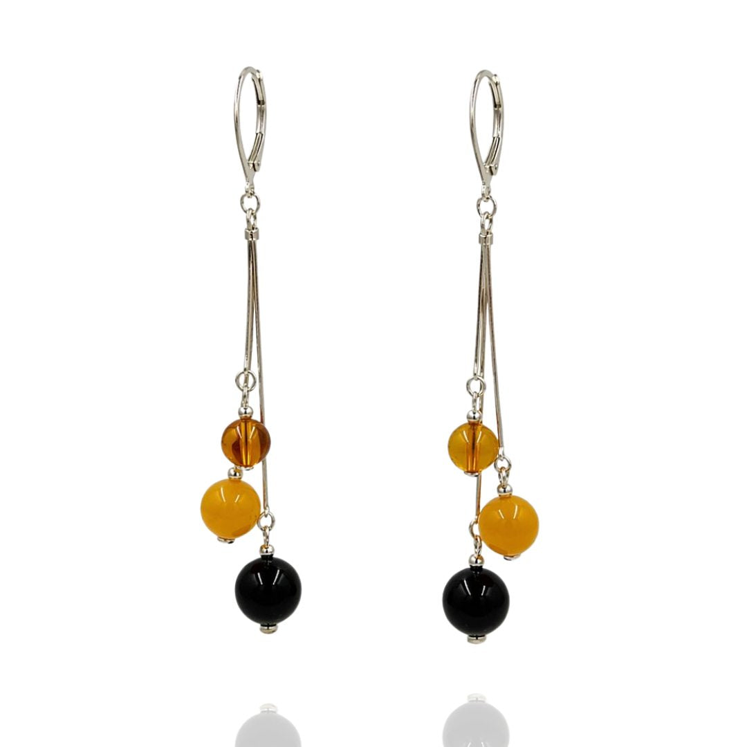 Sterling silver amber earrings