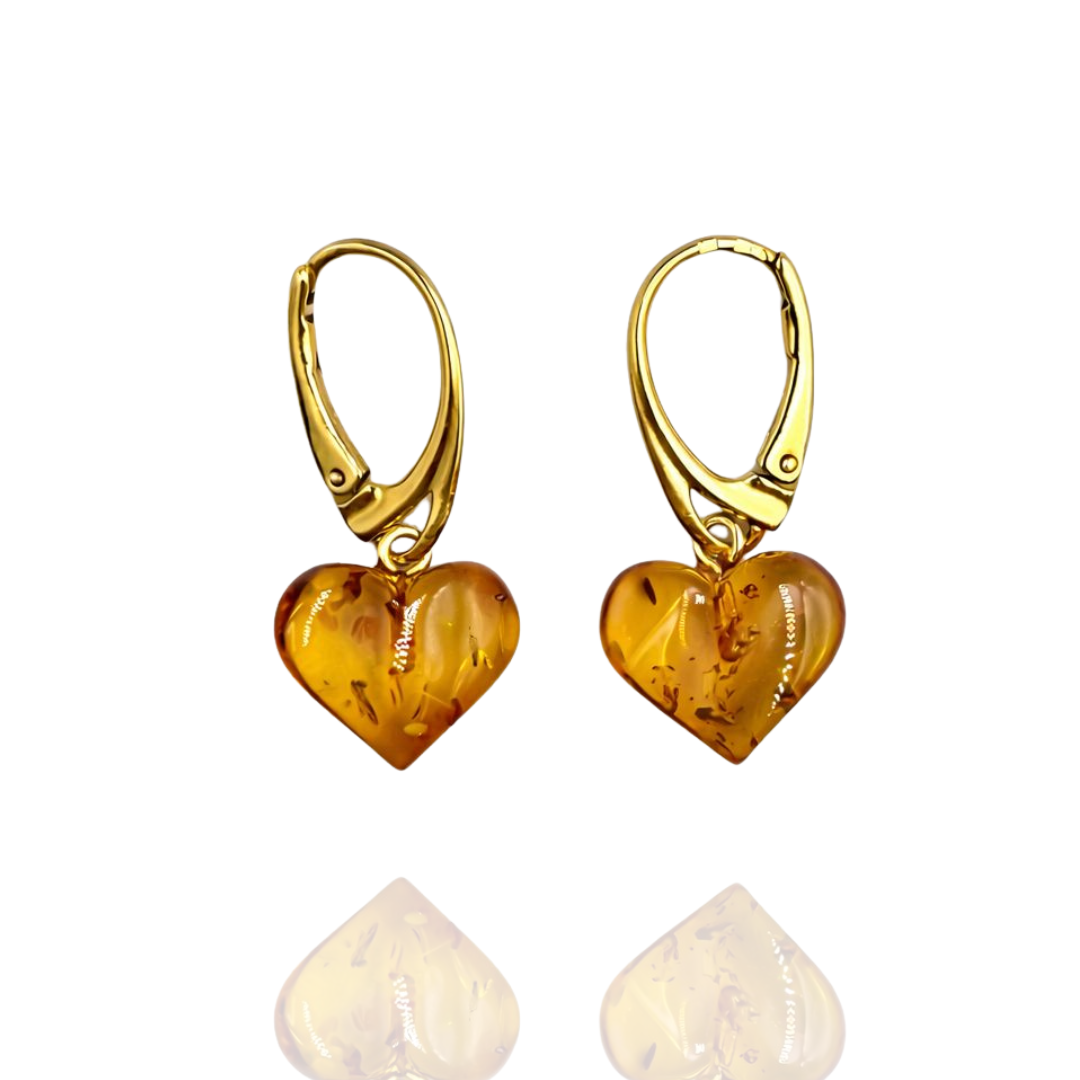 Sterling silver amber earrings