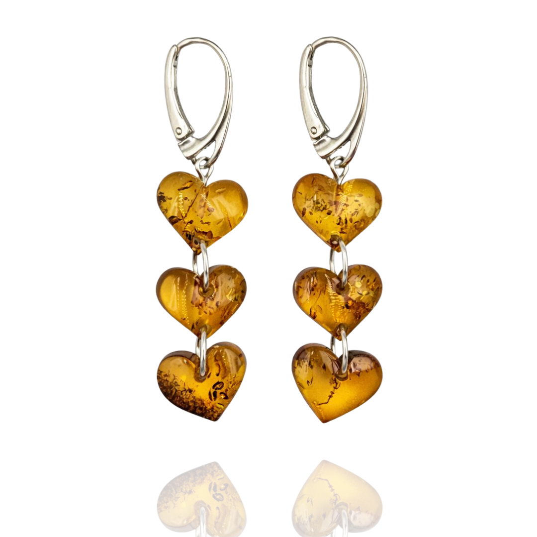 Sterling silver amber earrings
