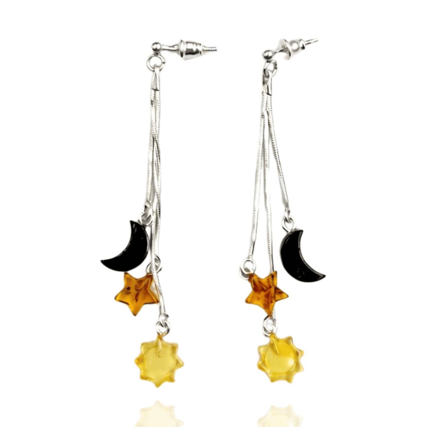 Sterling silver amber earrings