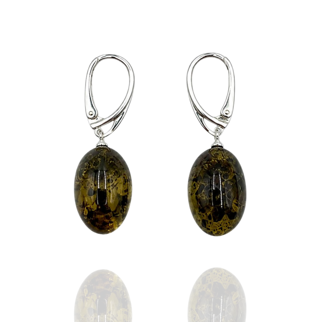 Sterling silver amber earrings