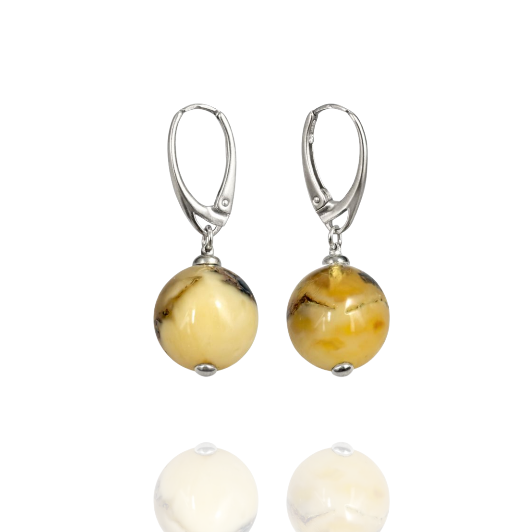 Sterling silver amber earrings