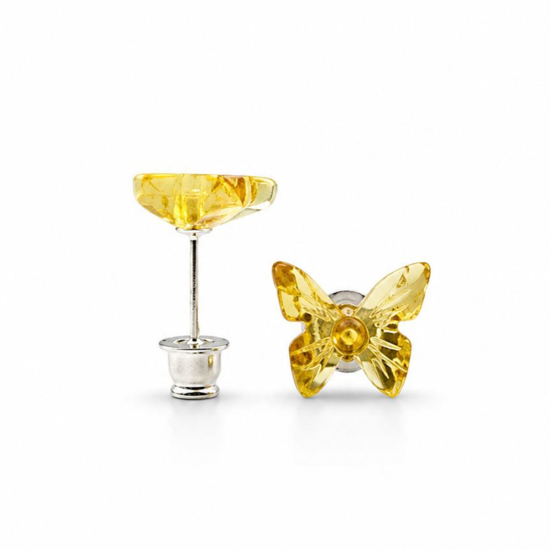 Sterling silver amber earrings