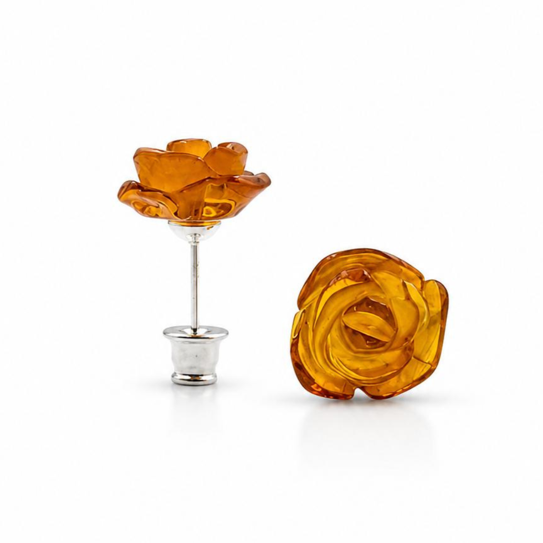 Sterling silver amber earrings
