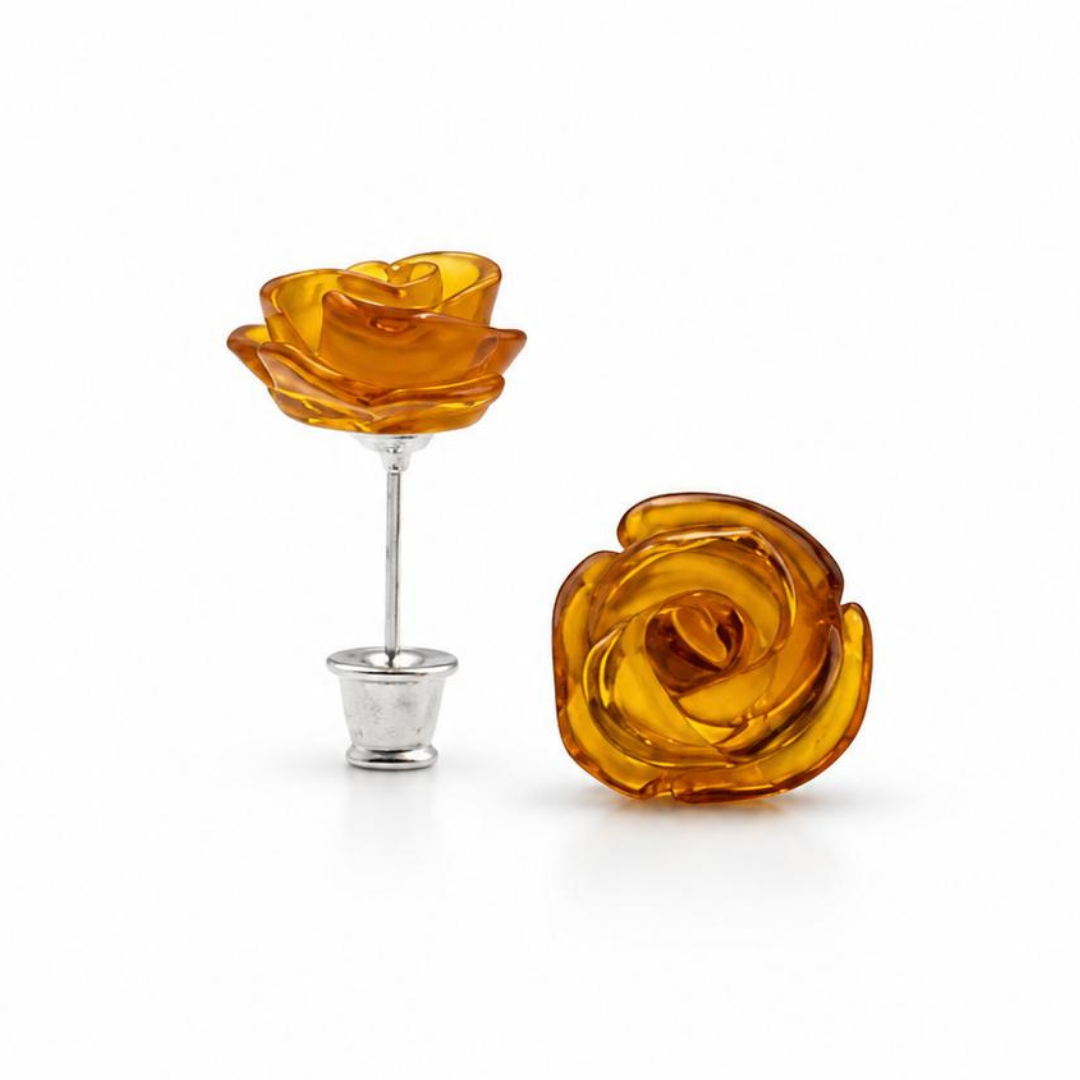 Sterling silver amber earrings