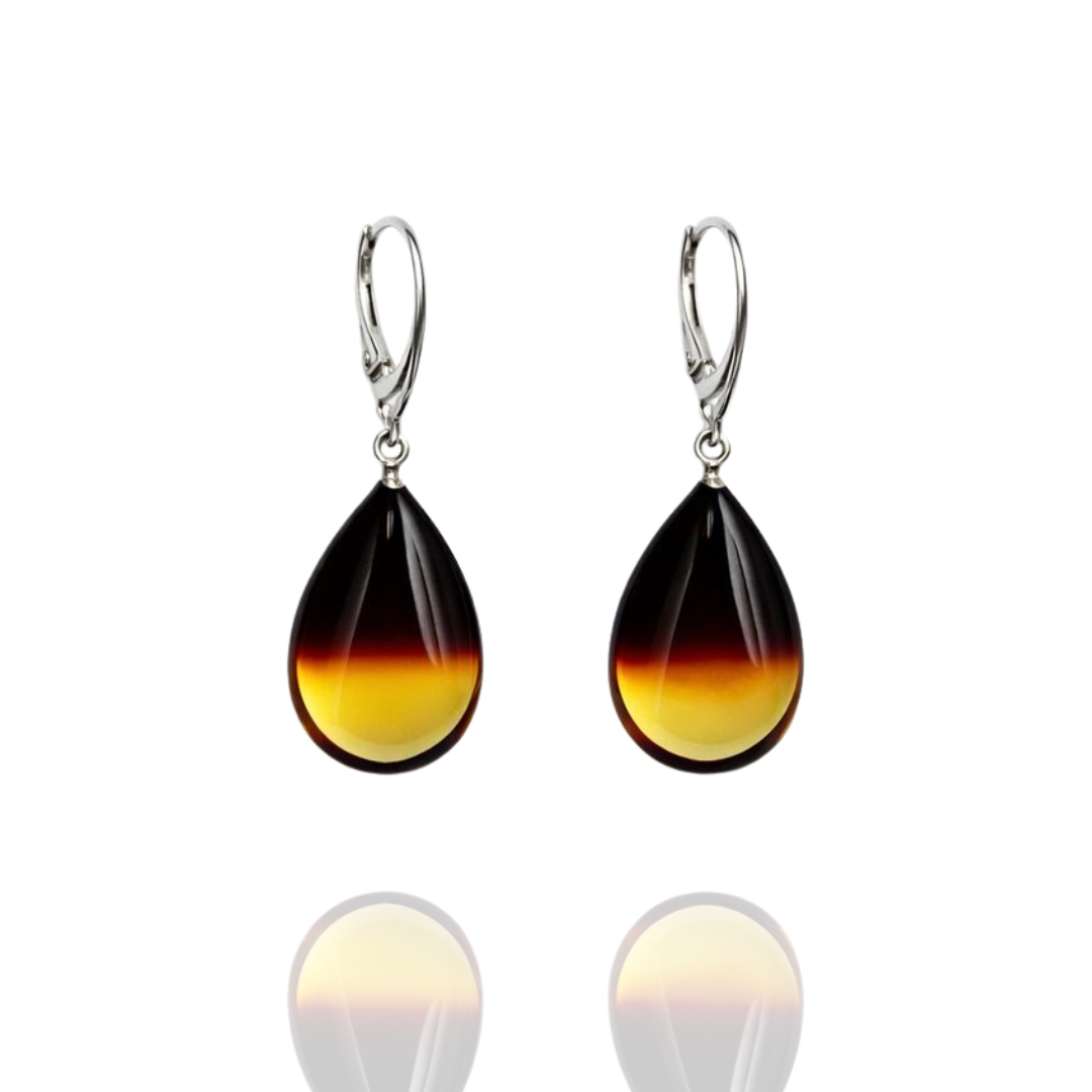 Sterling silver amber earrings