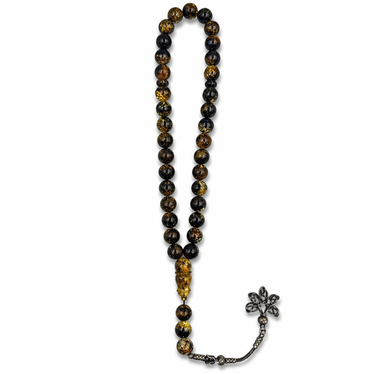 Dark Green Amber Muslim Prayer Beads