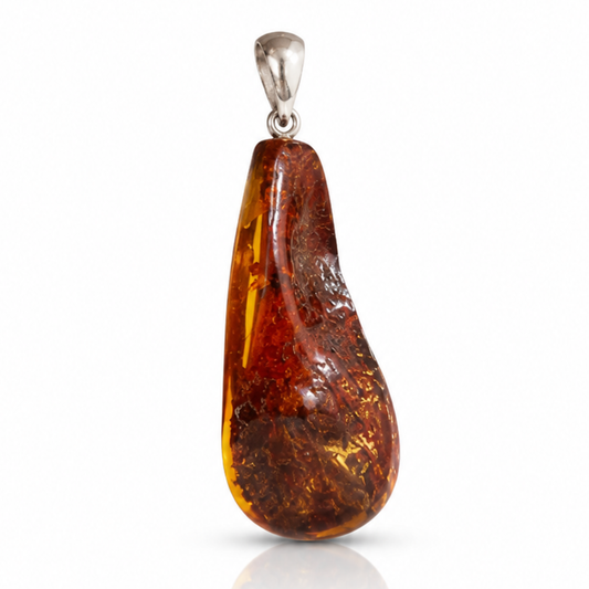 Amber Pendant with Sterling Silver