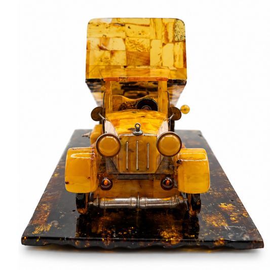 Handcrafted Amber Dump Truck Figurine