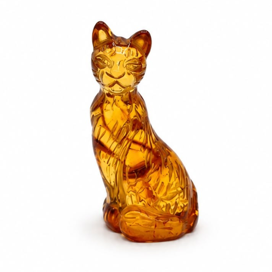 Baltic Amber Cat Figurine
