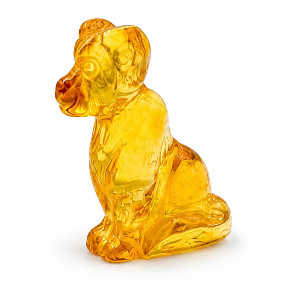 Baltic Amber Dog Figurine