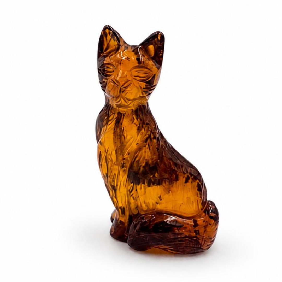 Baltic Amber Cat Figurine