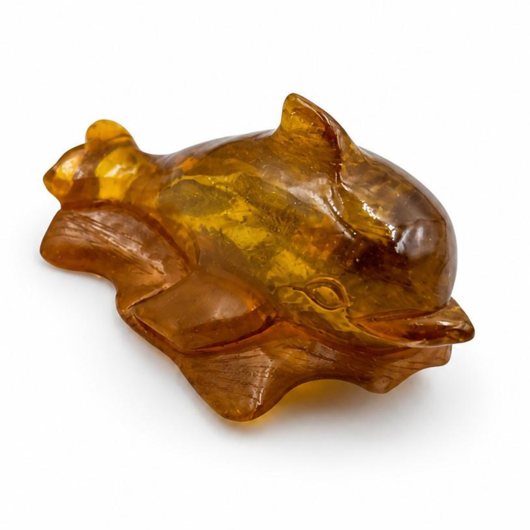 Baltic Amber Dolphin Figurine