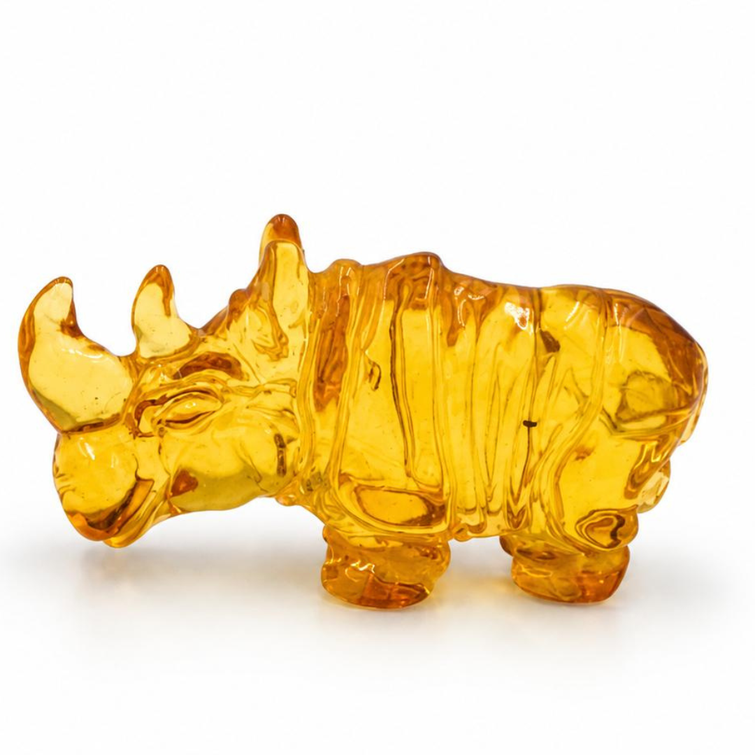 Baltic Amber Rhino Figurine