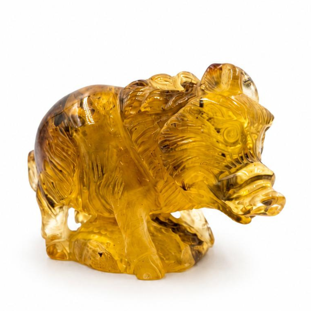 Baltic Amber Boar Figurine
