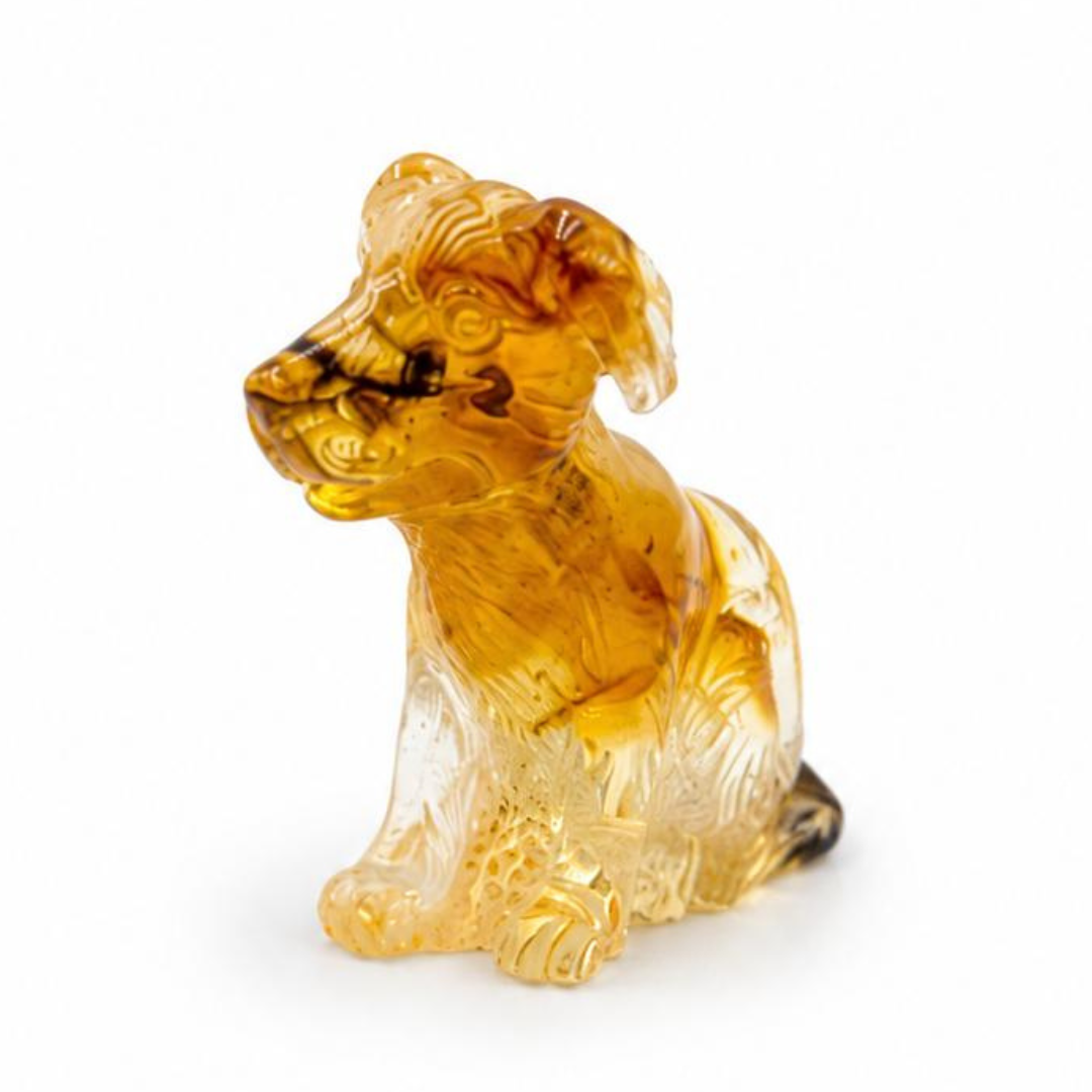 Baltic Amber Dog Figurine