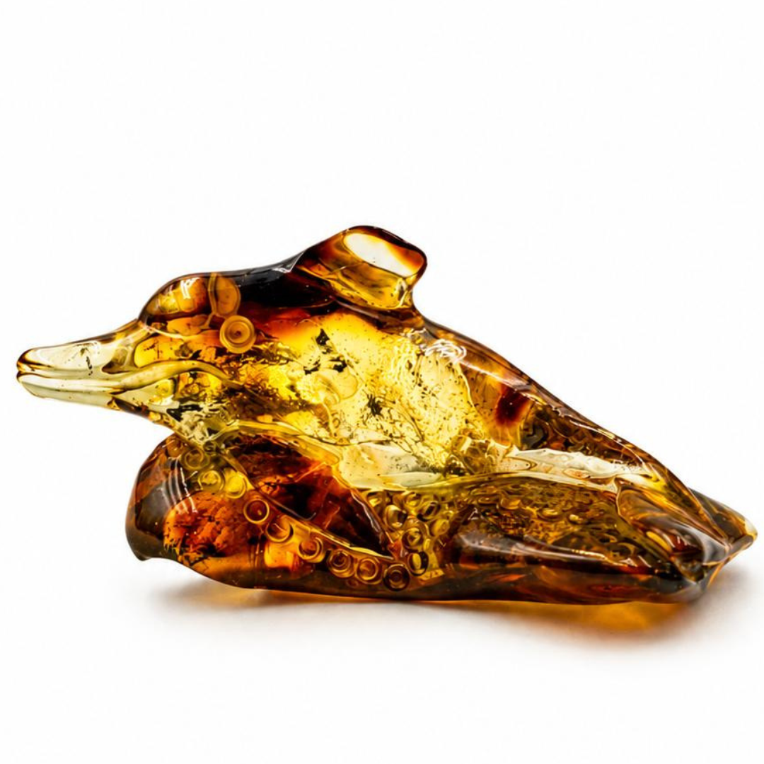 Baltic Amber Dolphin Figurine