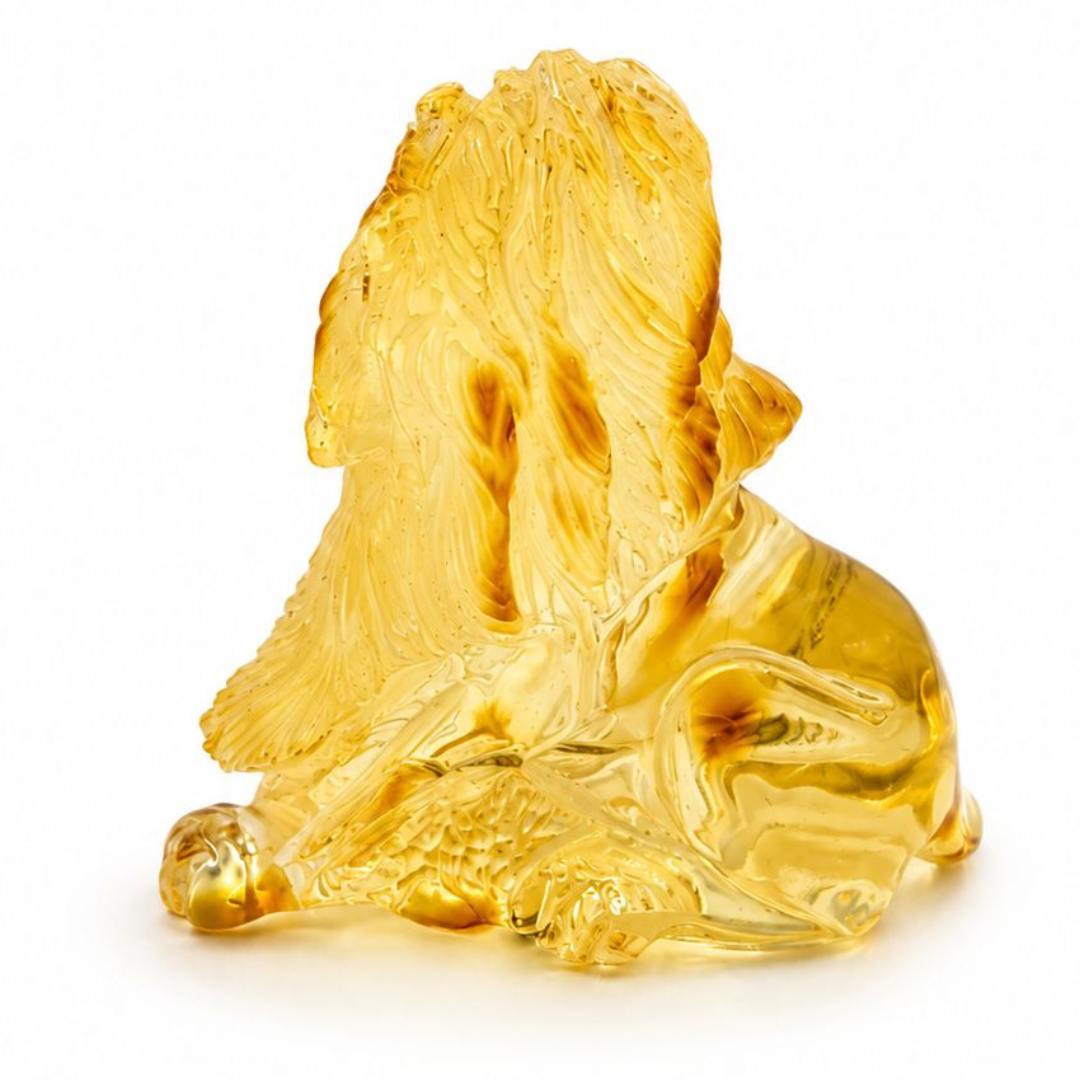 Baltic Amber Lion Figurine