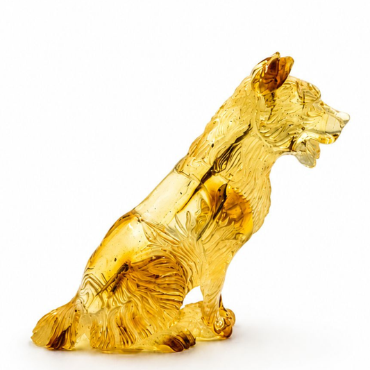 Baltic Amber Dog Figurine
