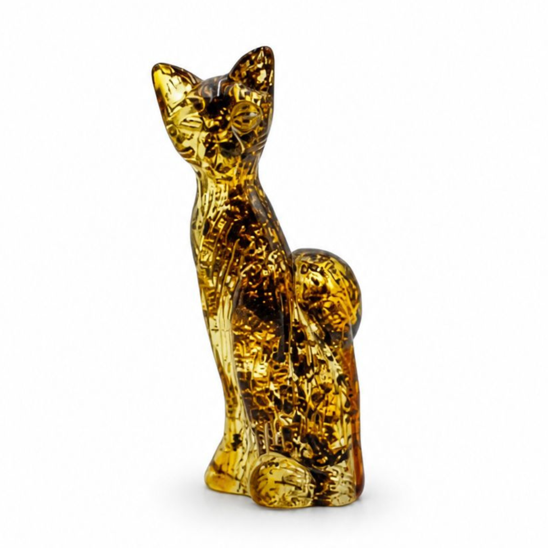 Baltic Amber Cat Figurine