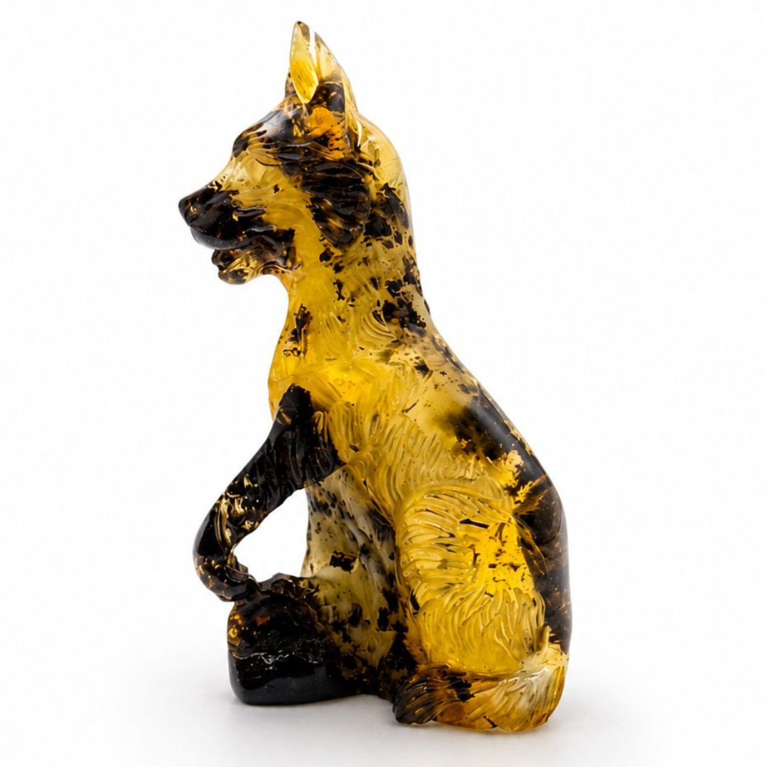Baltic Amber Hyena Figurine