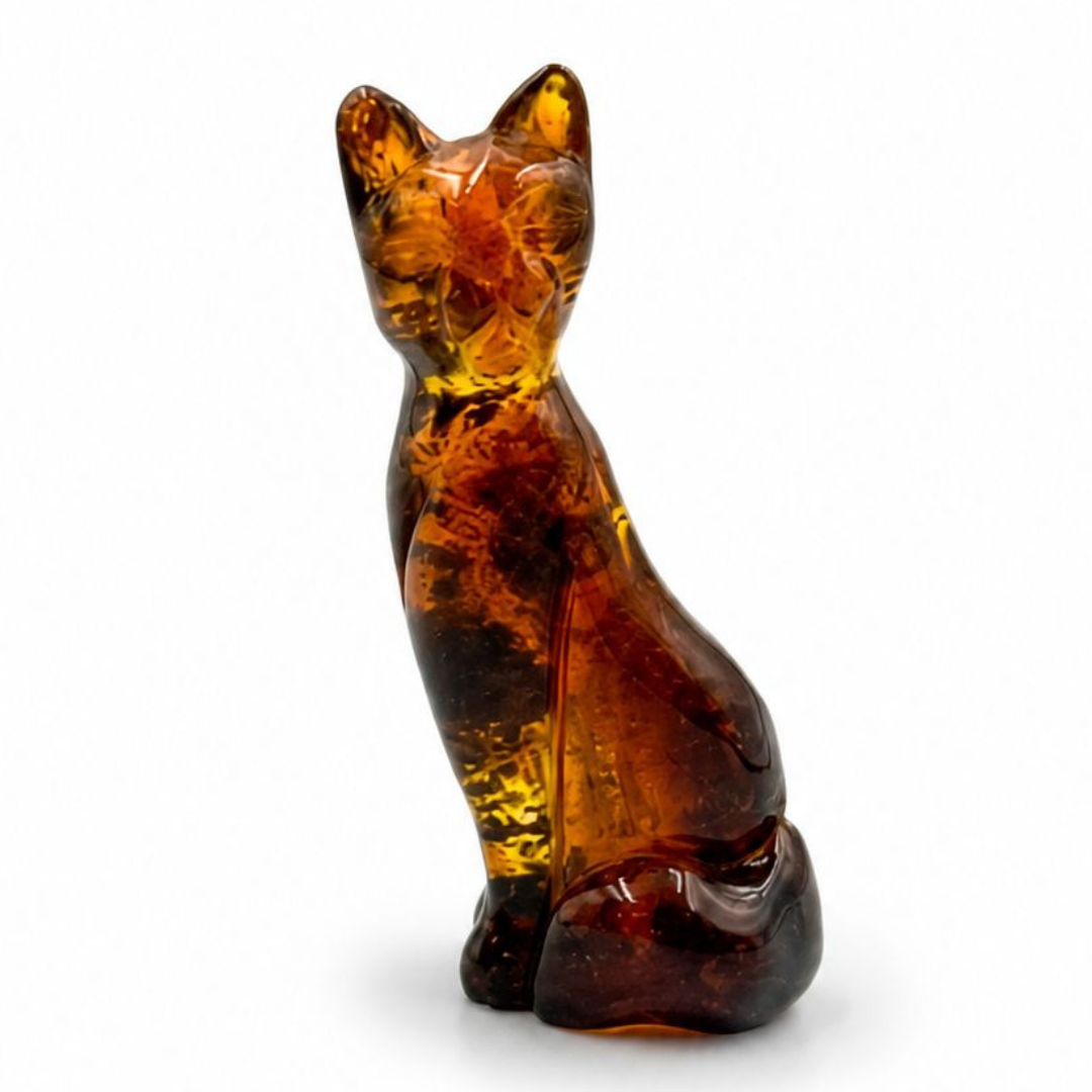 Baltic Amber Cat Figurine