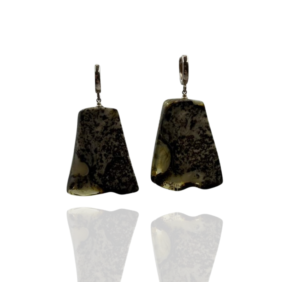 Sterling silver amber earrings
