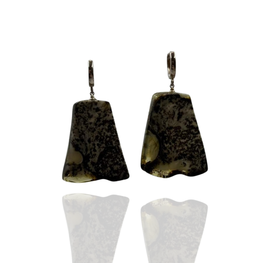 Sterling silver amber earrings