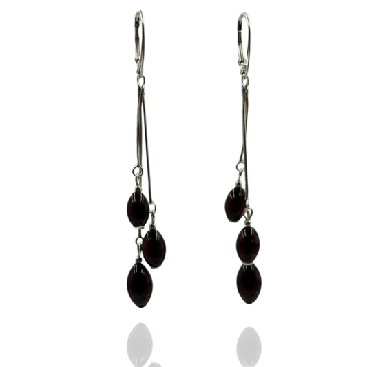 Sterling silver amber earrings
