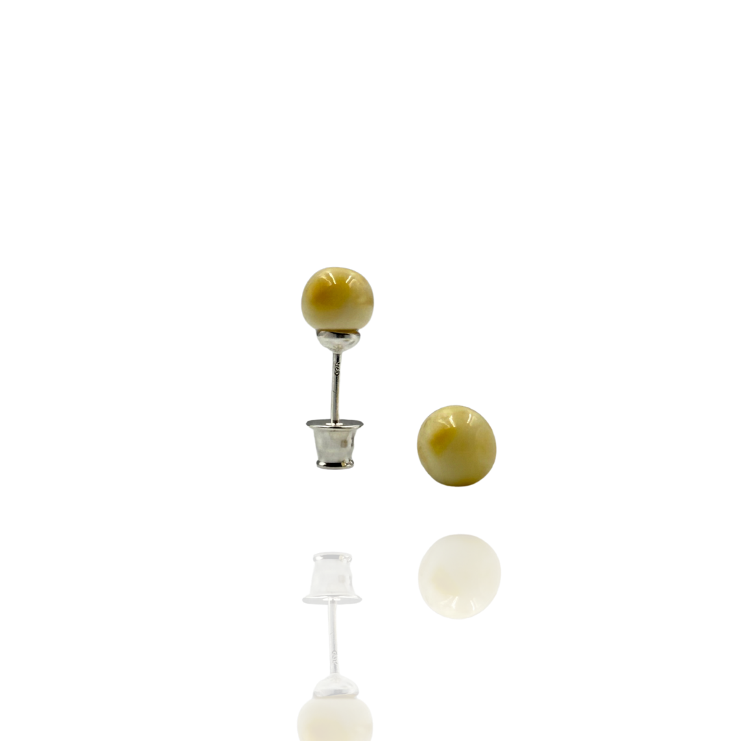 Silver-plated amber earings
