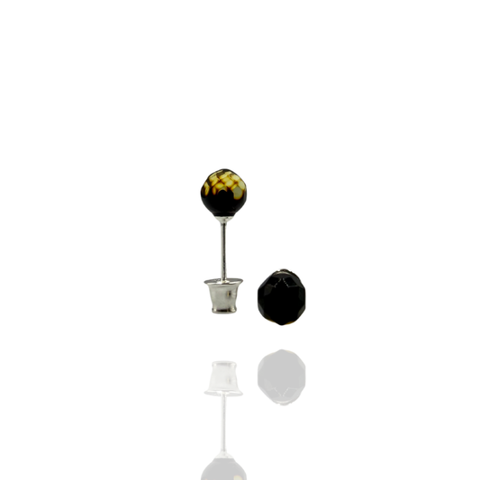 Silver-plated amber earings
