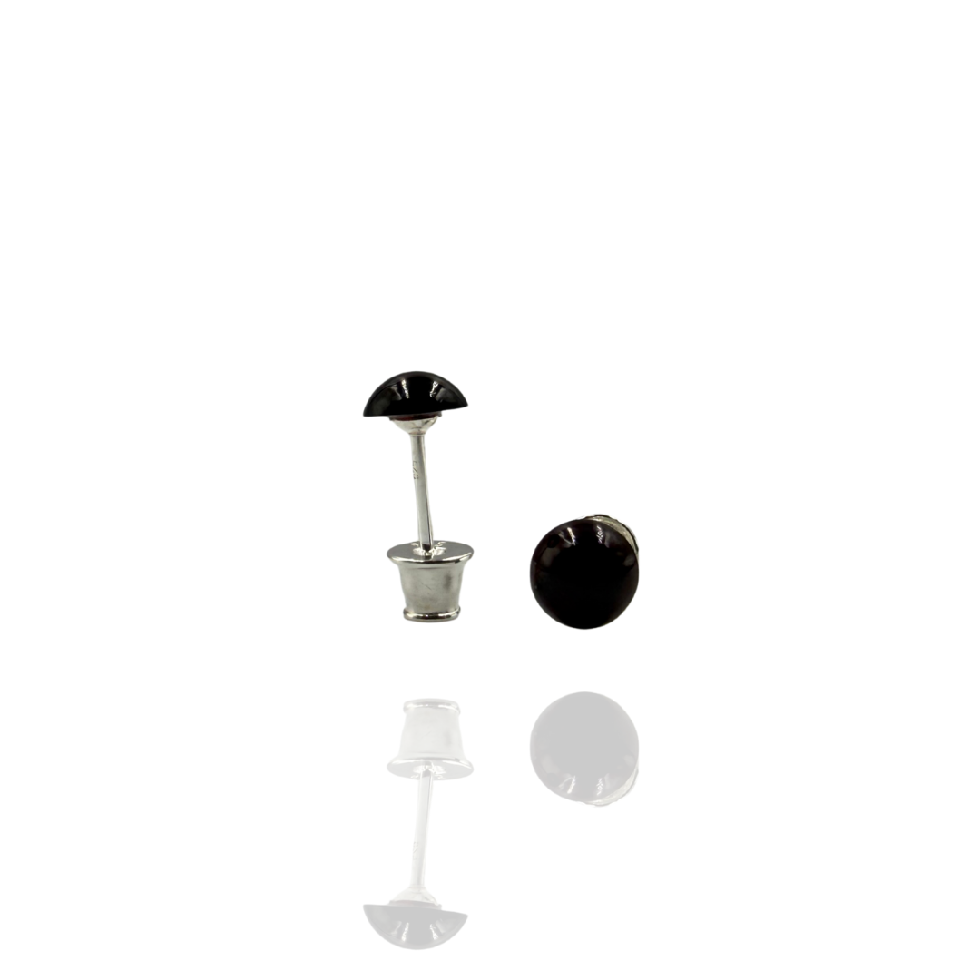 Silver-plated amber earings