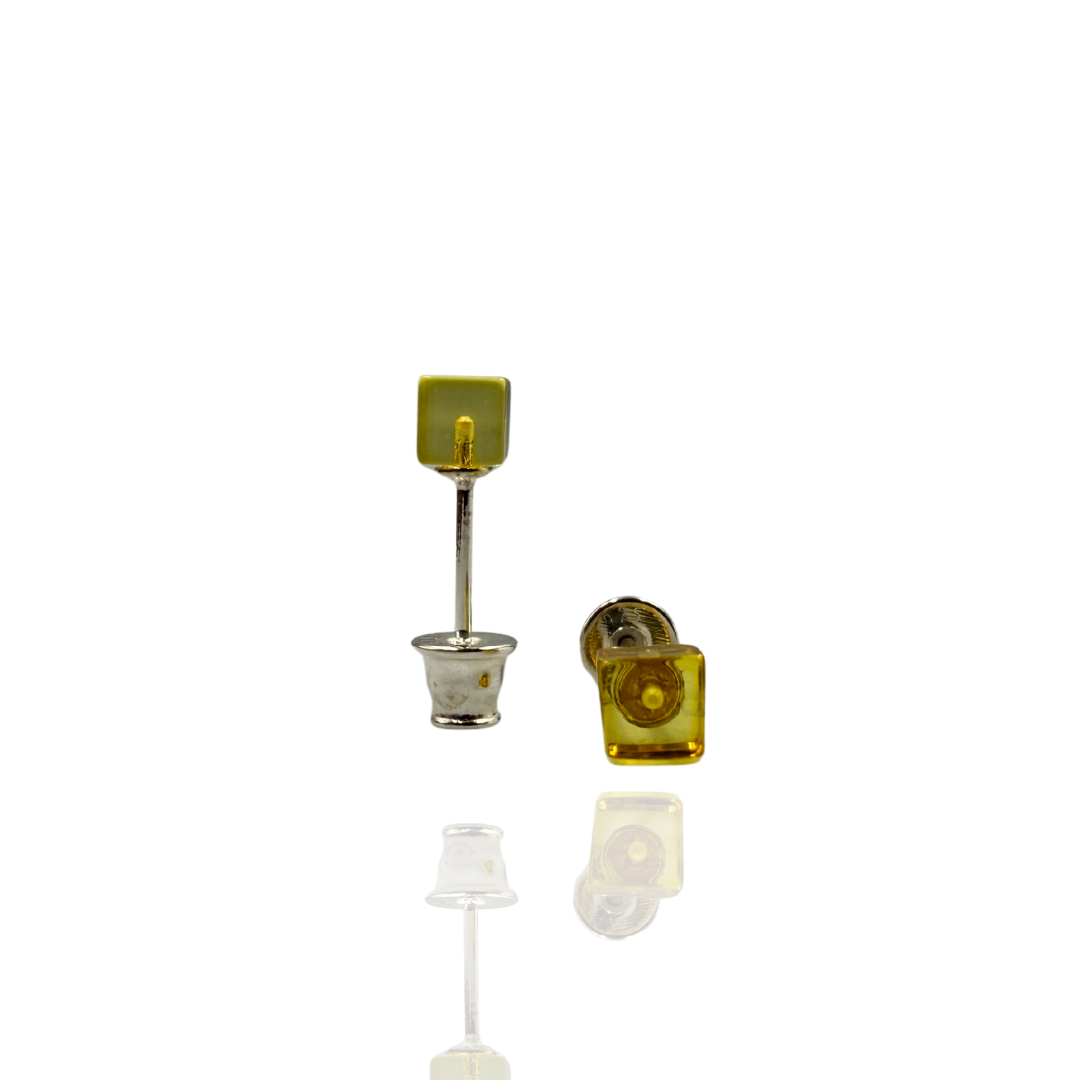 Silver-plated amber earings