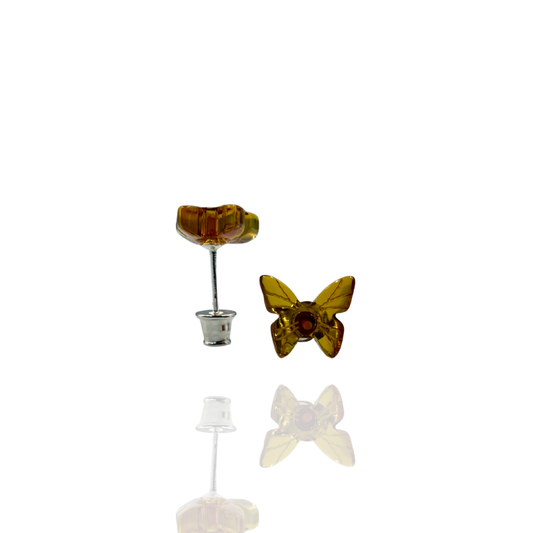 Silver-plated amber earings