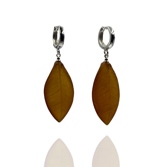 Sterling silver amber earrings