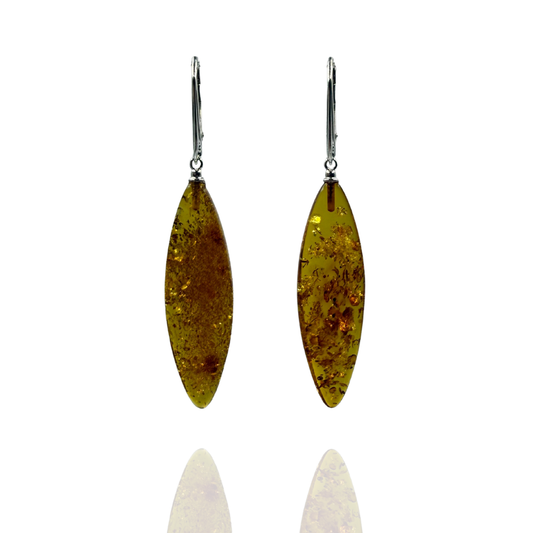 Sterling silver amber earrings